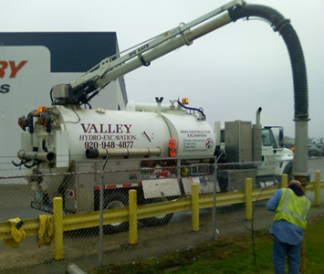Valley Hydro Excavation's truck on the job